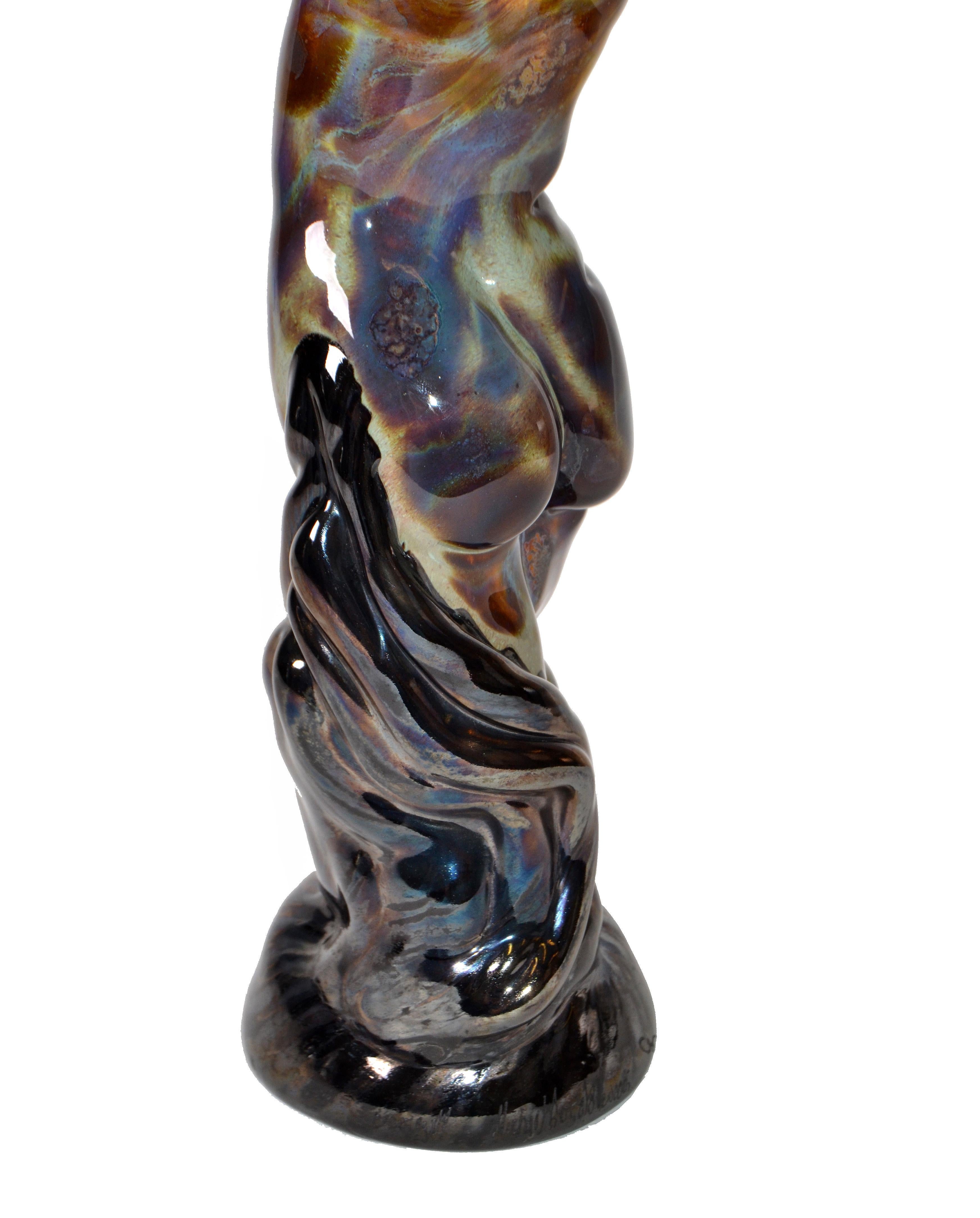 Blown Glass Modern Art Glass Sculpture Nude Woman Titled The Way She Moves Signed Michael For Sale