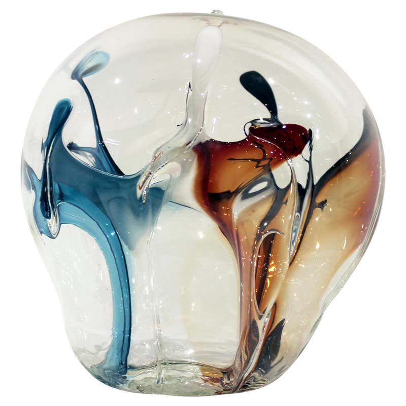 Three Large Art Glass Spheres by Peter Bramhill For Sale at 1stdibs
