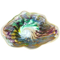 Modern Art Glass Studio Multicolored Swirl Bowl