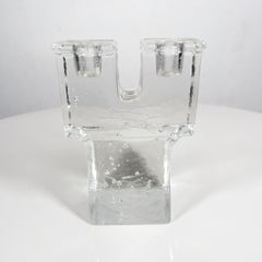 Modern Art Glass Tower Dual Candle Holder Mikasa Walther West Germany