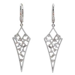 Modern Art-Inspired 0.69Ct 18K White Gold Diamond Earrings