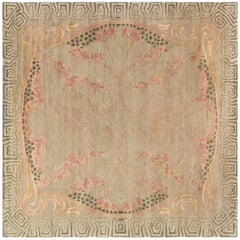 Modern Art Nouveau And Geometric Beige Rug "Naissance" by Doris Leslie Blau