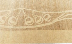 Modern Art Nouveau-Inspired Abstract Tan With Beige Rug "Vinedrift"