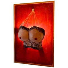 Modern Art Painting with Sculpture by House of Bianca Isabella 'Naked Breasts'