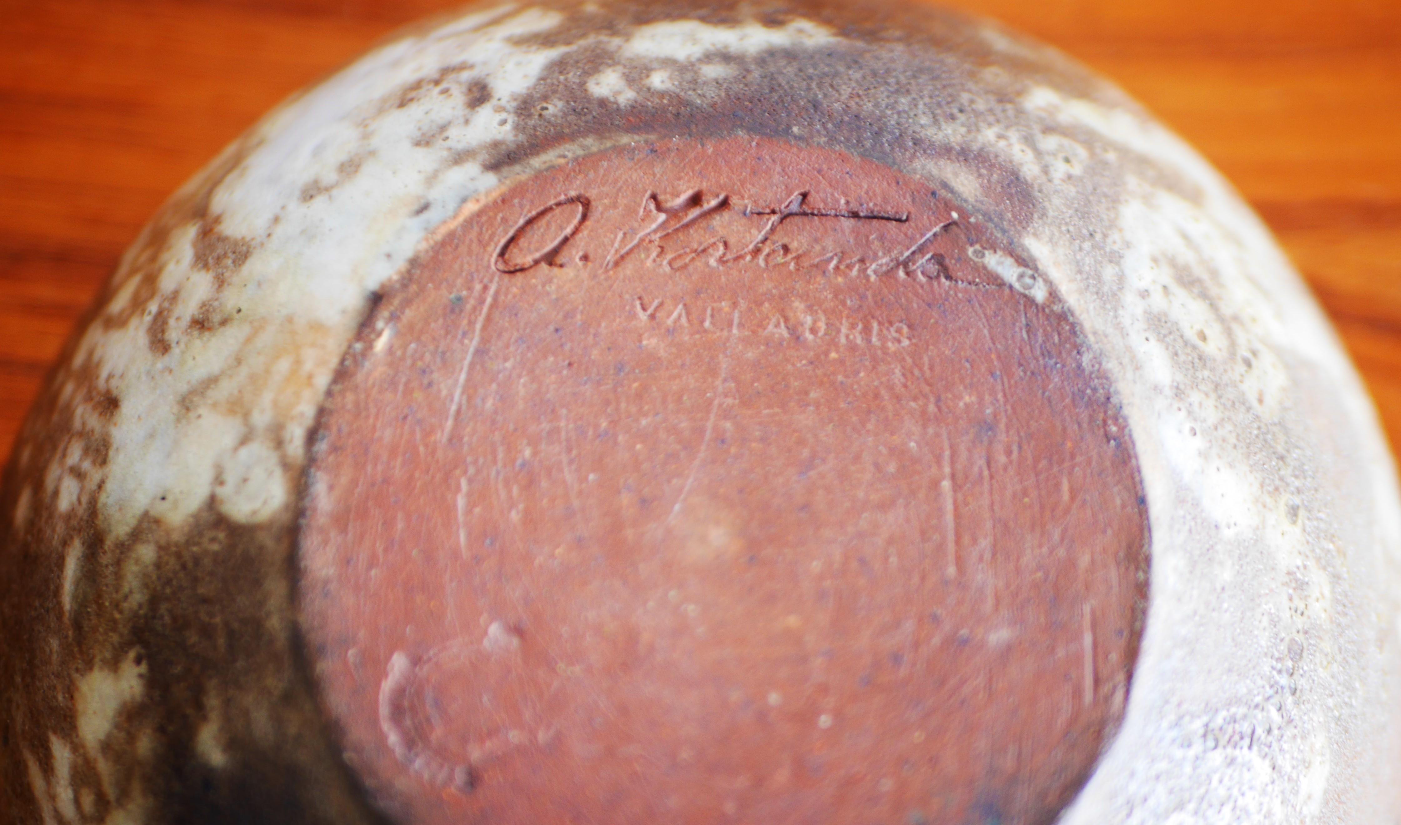 Cuenco de cerámica de arte moderno de Alexandre Kostanda, Francia una pequeña pieza de arte de los años 60 en venta 1