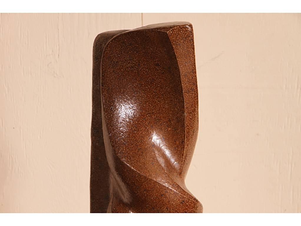 Modern Art Pottery Sculpture Artist Signed In Fair Condition For Sale In Bridgeport, CT