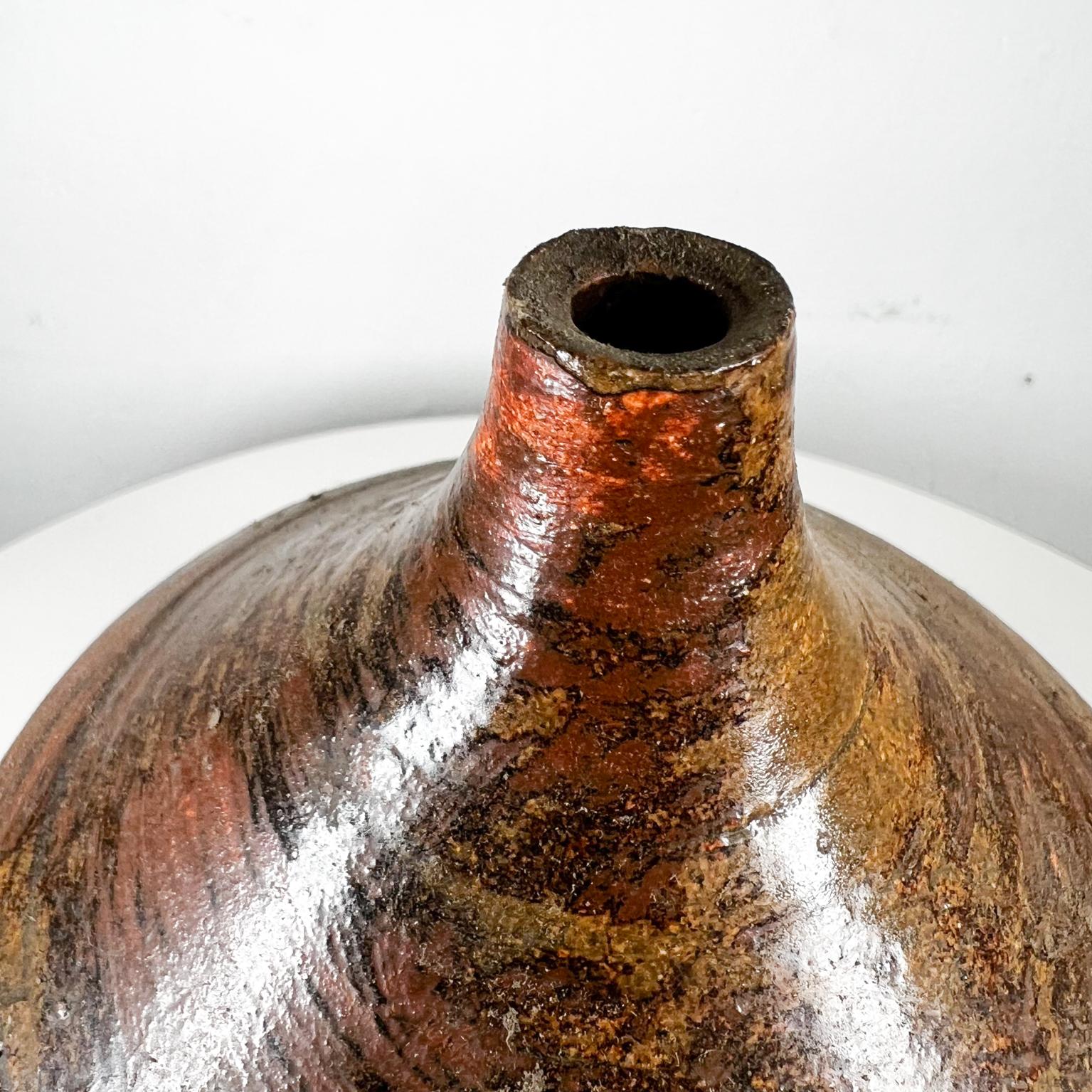 20th Century Modern Art Pottery Weed Pot Lava Drip Glaze Signed