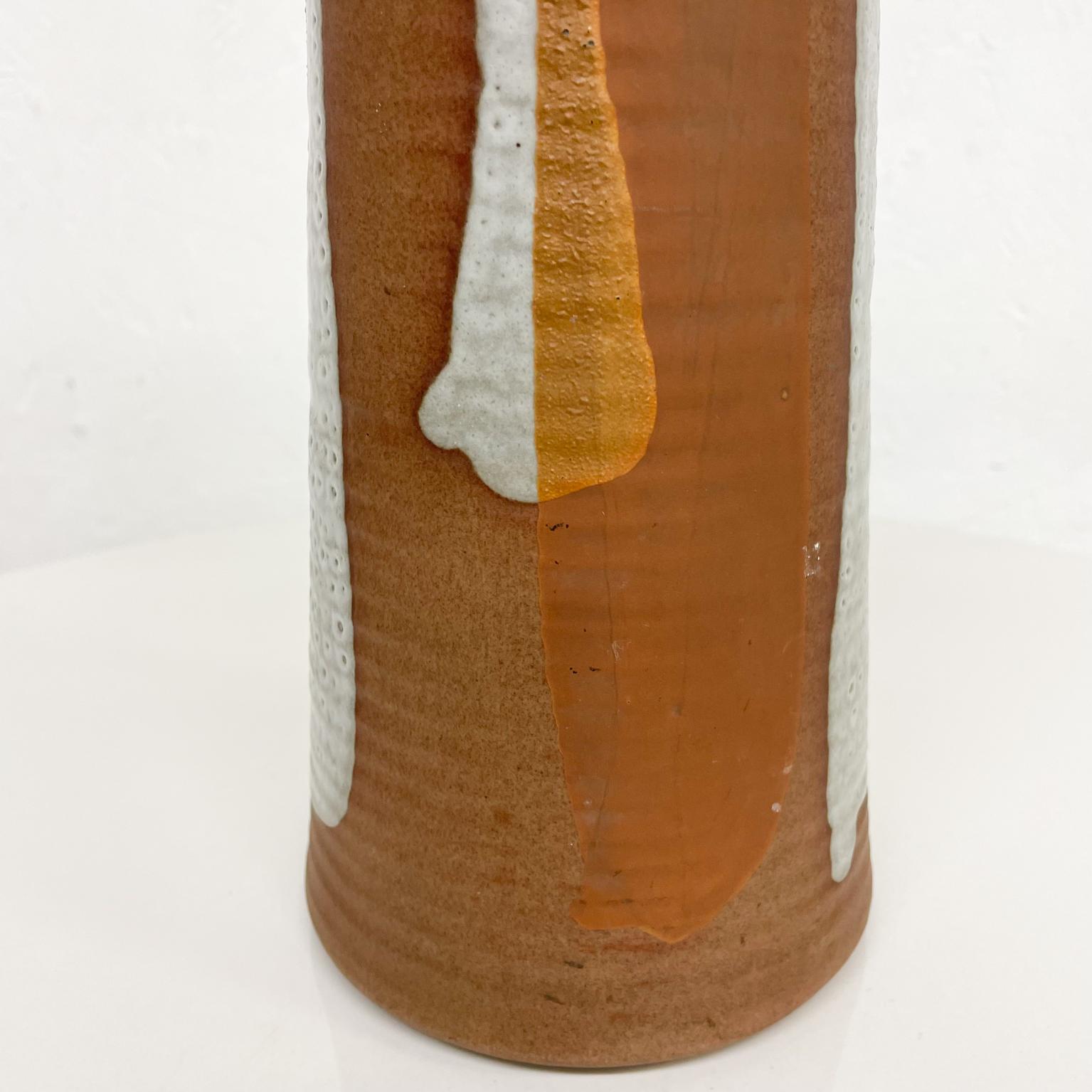 American Modern Art Sculptural Studio Pottery Vase Warm Colors David Cressey Style 1970s For Sale