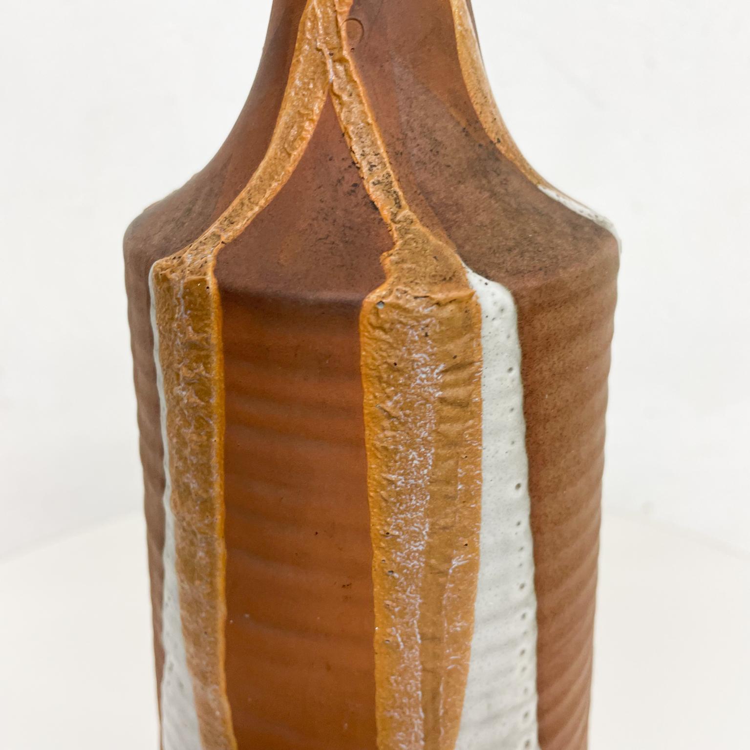 Late 20th Century Modern Art Sculptural Studio Pottery Vase Warm Colors David Cressey Style 1970s For Sale