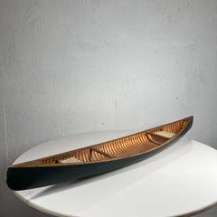 Modern Art Sculpture Collectible Miniature Wooden Canoe Model