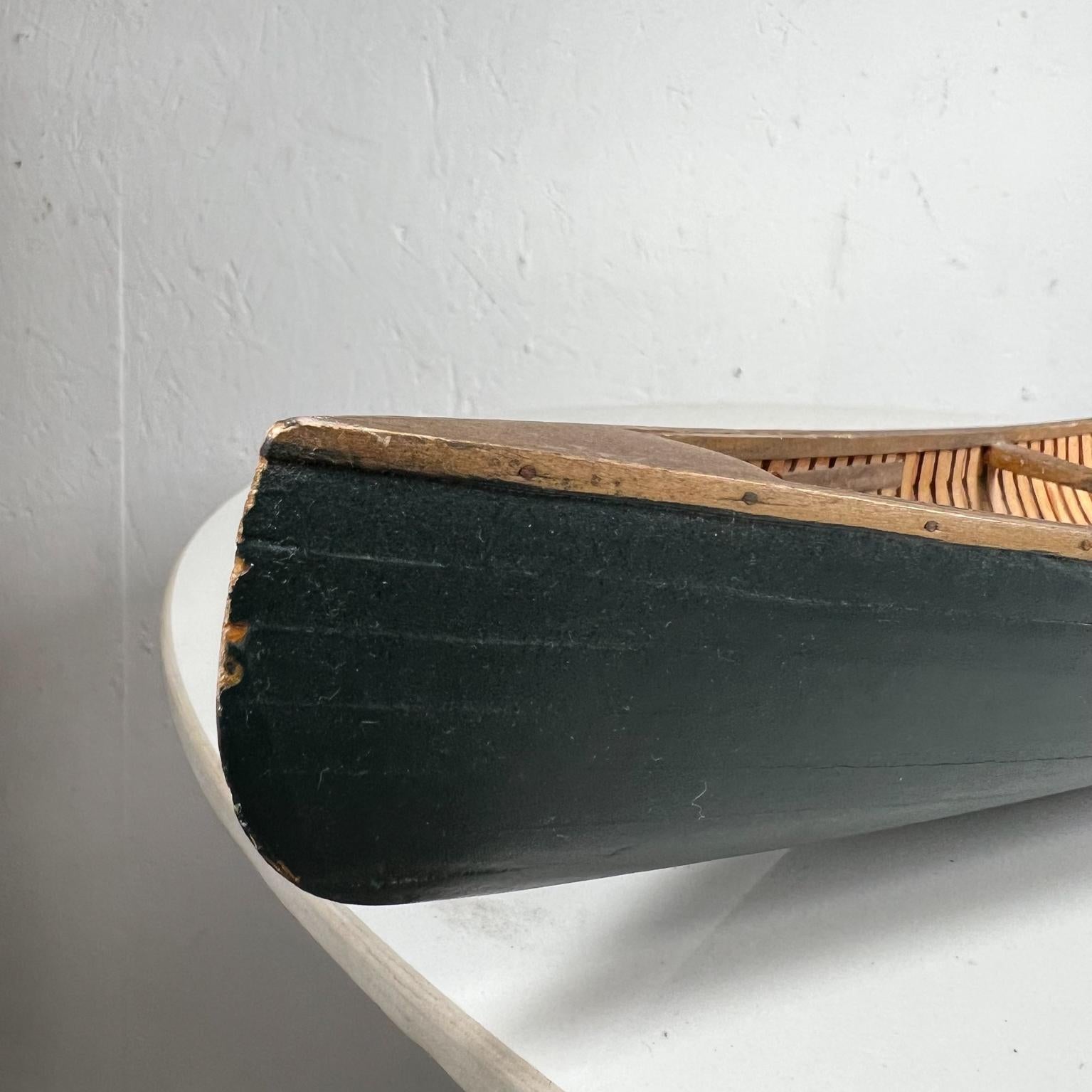 Modern Art Sculpture Collectible Miniature Wooden Canoe Model In Good Condition In Chula Vista, CA