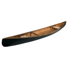 Modern Art Sculpture Collectible Miniature Wooden Canoe Model