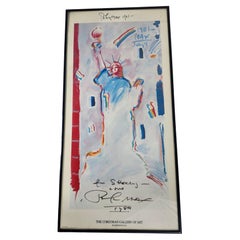 Vintage Modern Art Signed Print Liberty by Peter Max
