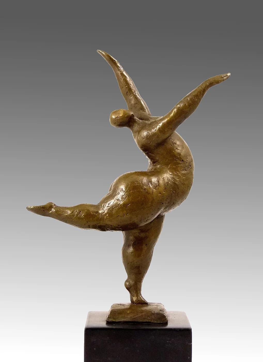 French Modern Art Statue – Balancing Nude Dancer For Sale
