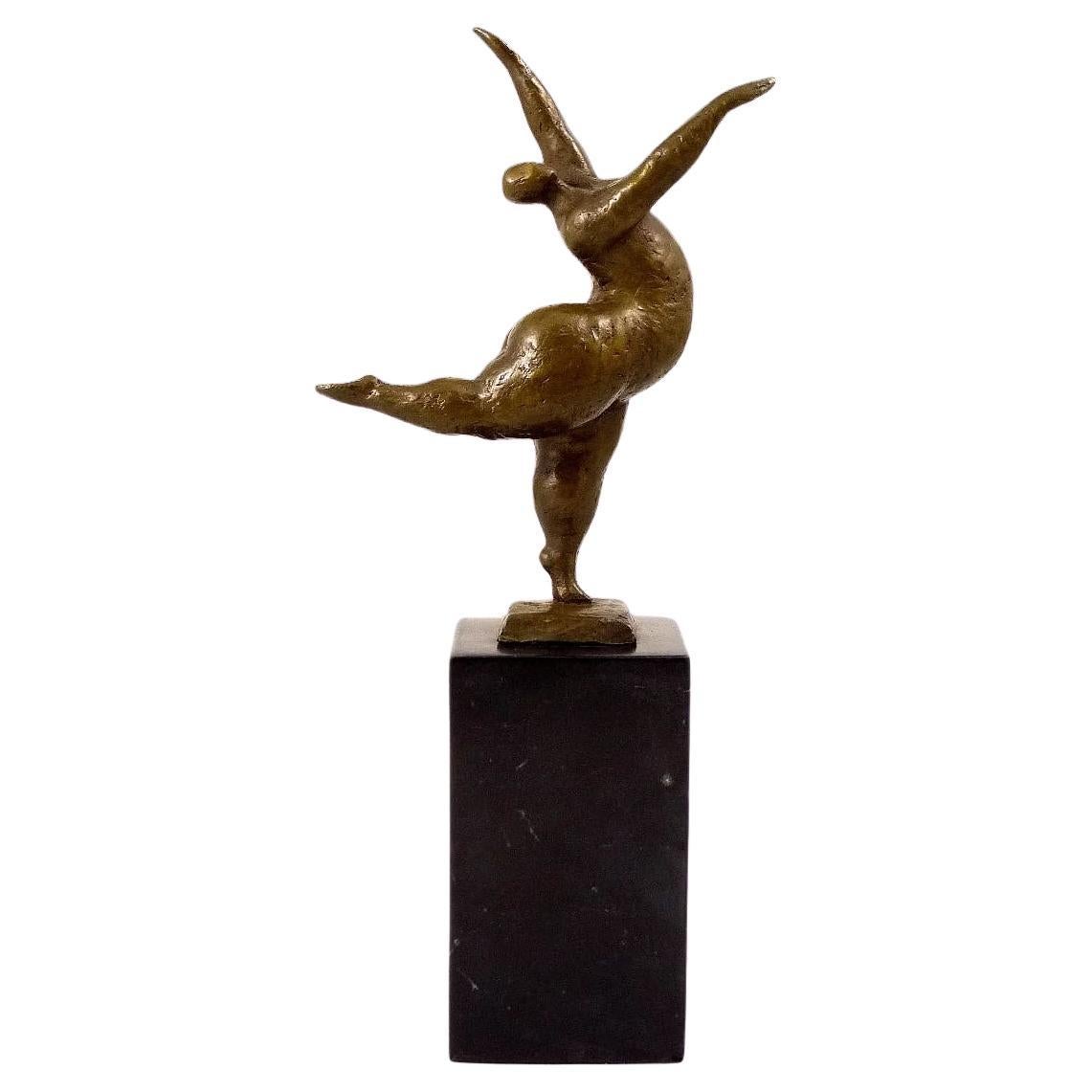 Statue d'art moderne - Danseuse nue en équilibre