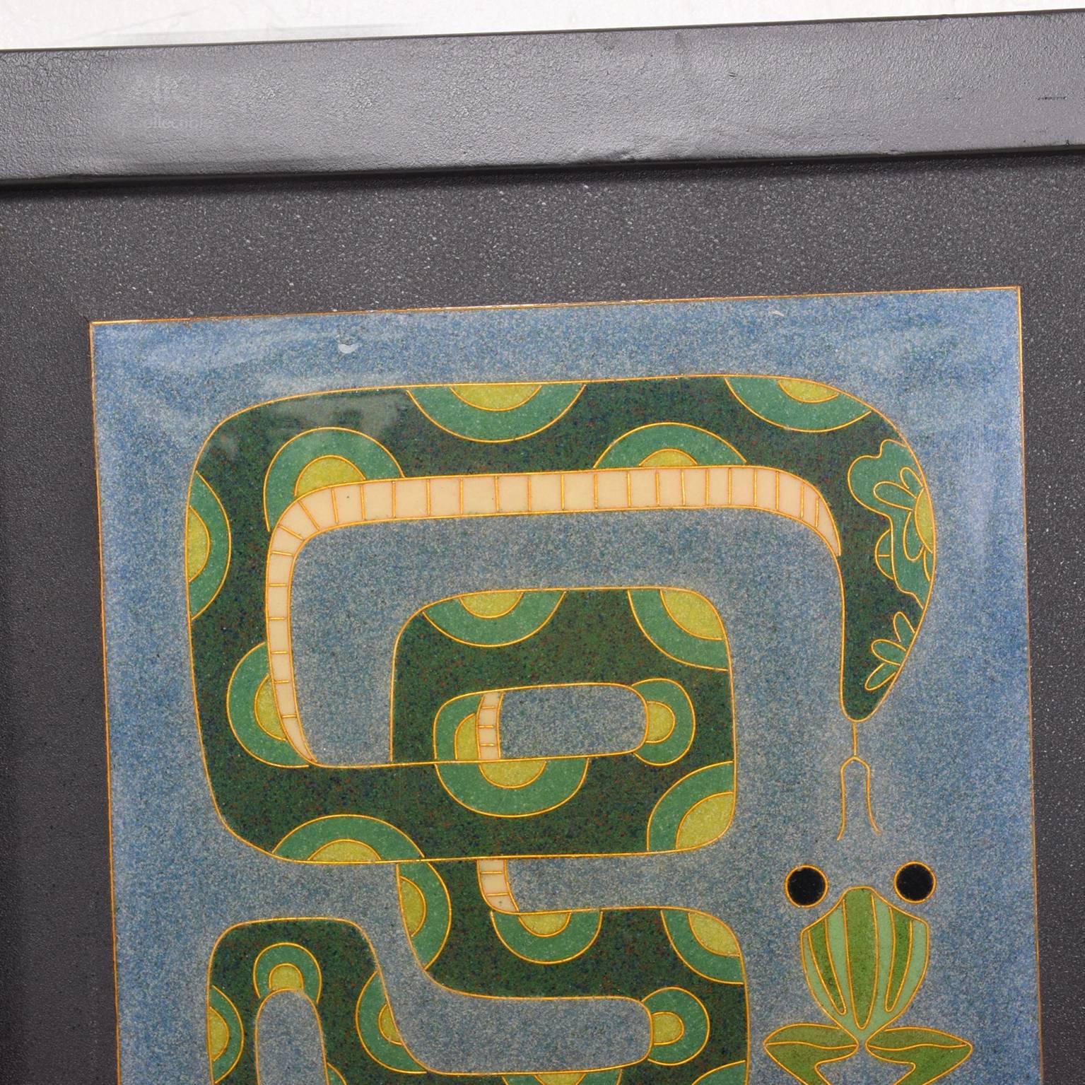 Modern Art Work Frog and Snake Enamel Style 2