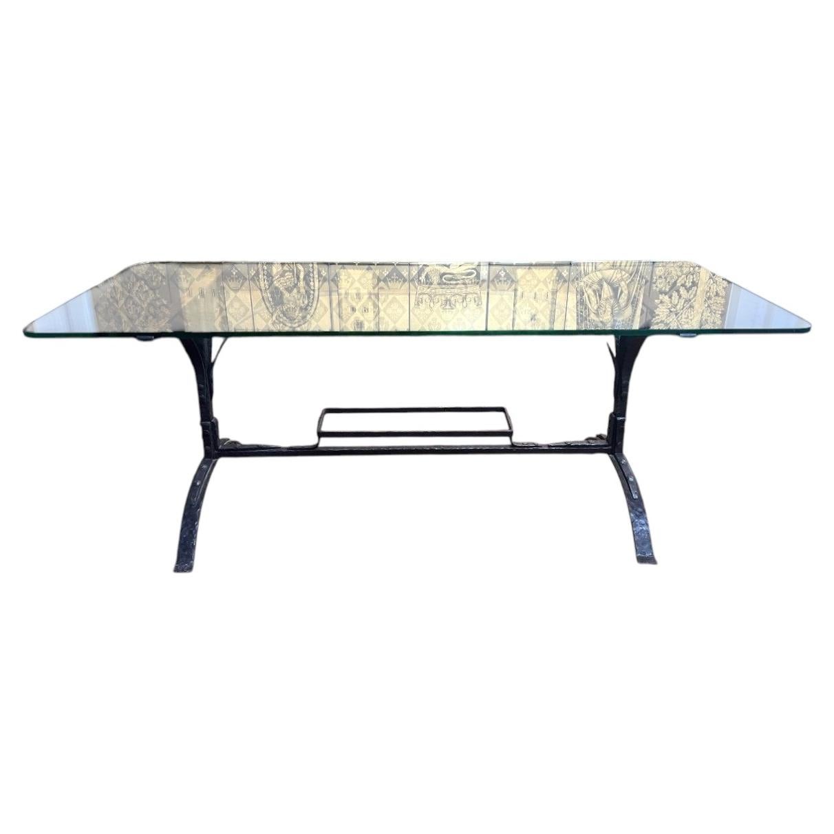 Modern Art Wrought Iron and Iron Dining Table, 20th Century