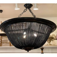 Modern Arteriors Black Chain Basket Pendant Chandelier