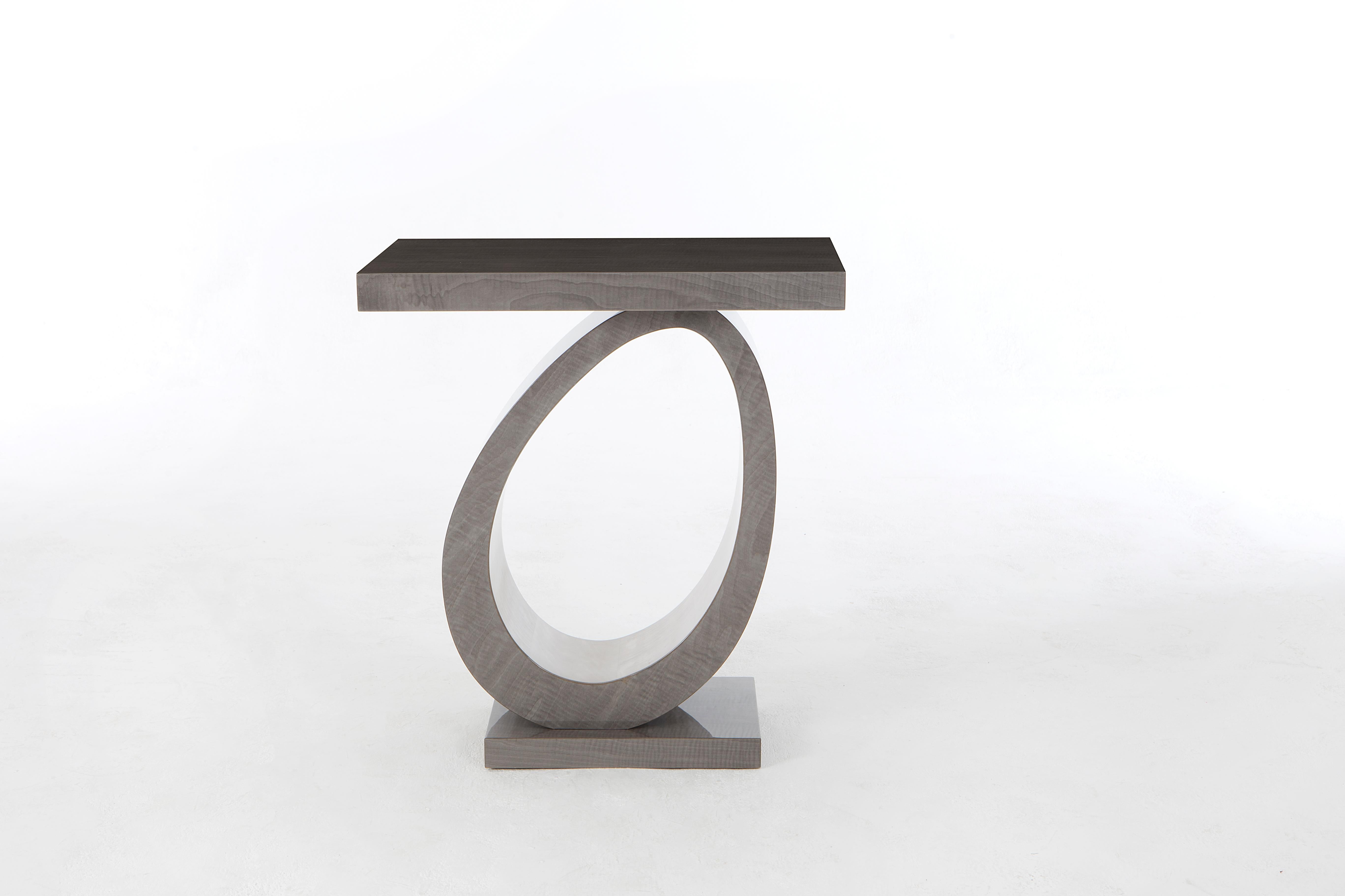 English Davidson's Modern, Artesian Occasional Table, in Slate Grey Sycamore Wood