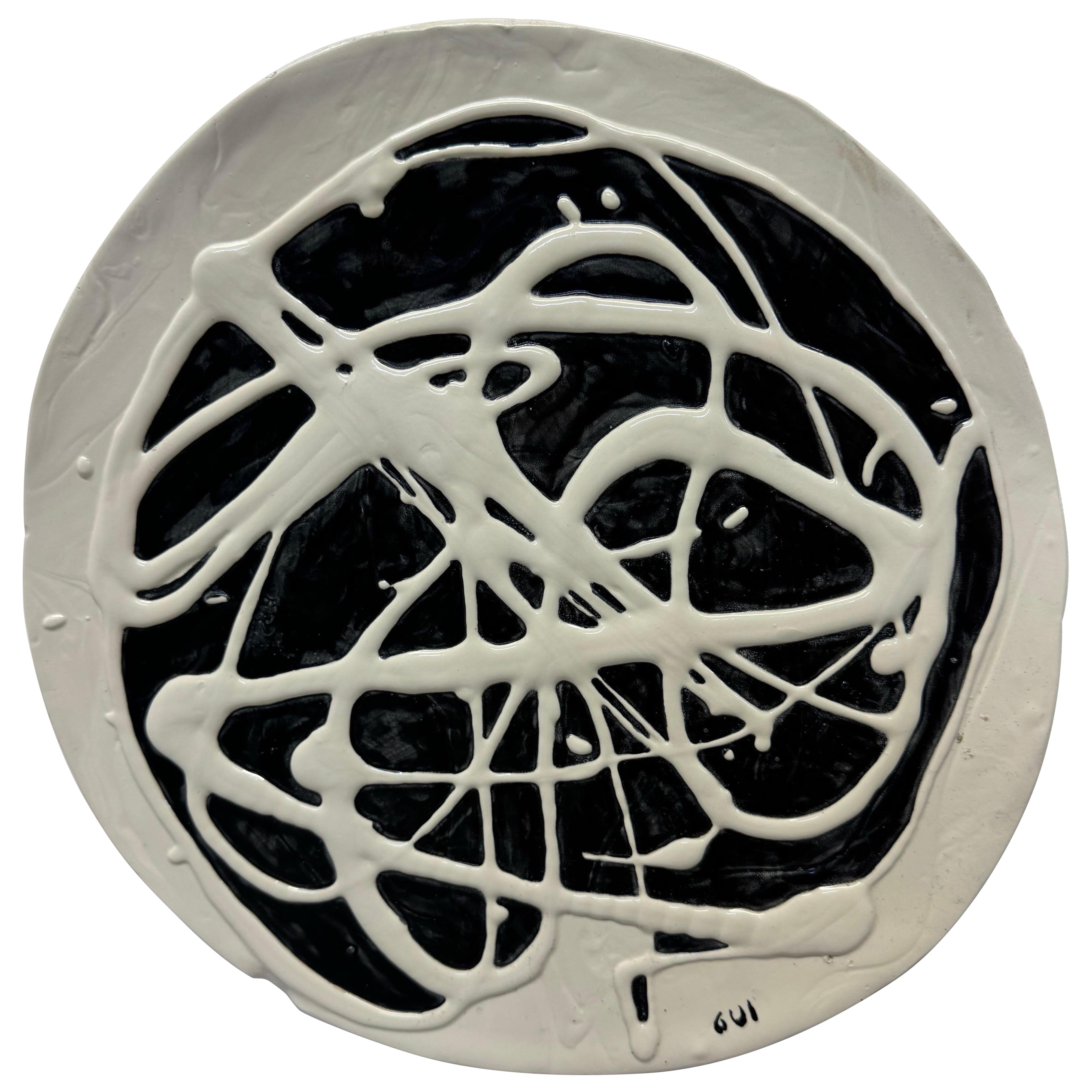 Piatto moderno in ceramica artigianale firmato Gui