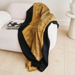 Manta blanda de merino tejida a mano por artesanos modernos Topaz Myrtle Drift