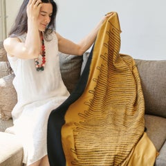 Plaidoyer moderne tissé à la main Topaz Myrtle Drift Soft Merino Blanket