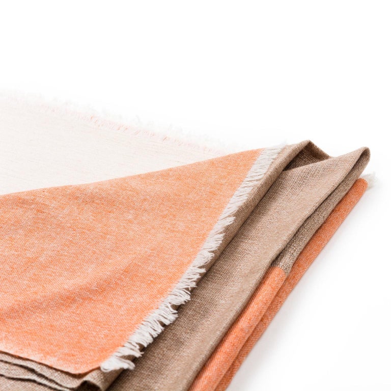 Classic ArtisanMade Handloom CHESTNUT Color Block Throw / Blanket In