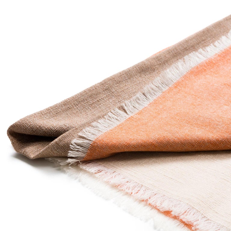Classic ArtisanMade Handloom CHESTNUT Color Block Throw / Blanket In