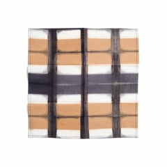 Chowk-Baumwoll-Tischserviergeschirr in Schwarz Beige,  Handgefertigt von Kunsthandwerkern (Set von 4 )