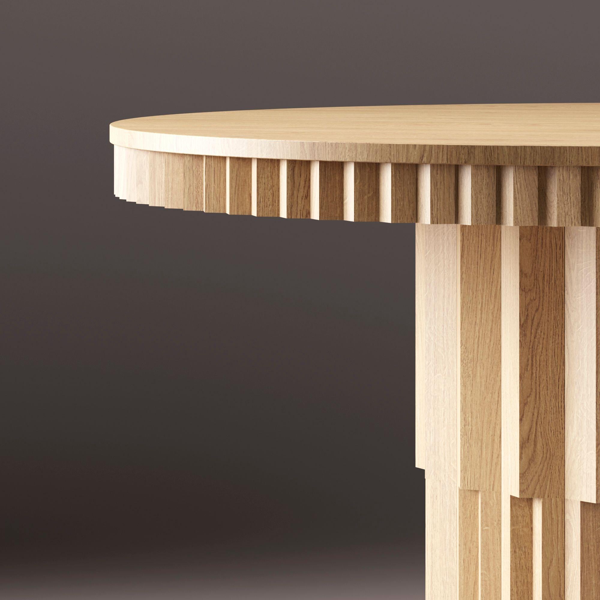 Moderno Tavolo da pranzo moderno artigianale scultoreo in legno sfaccettato made in Italy in vendita