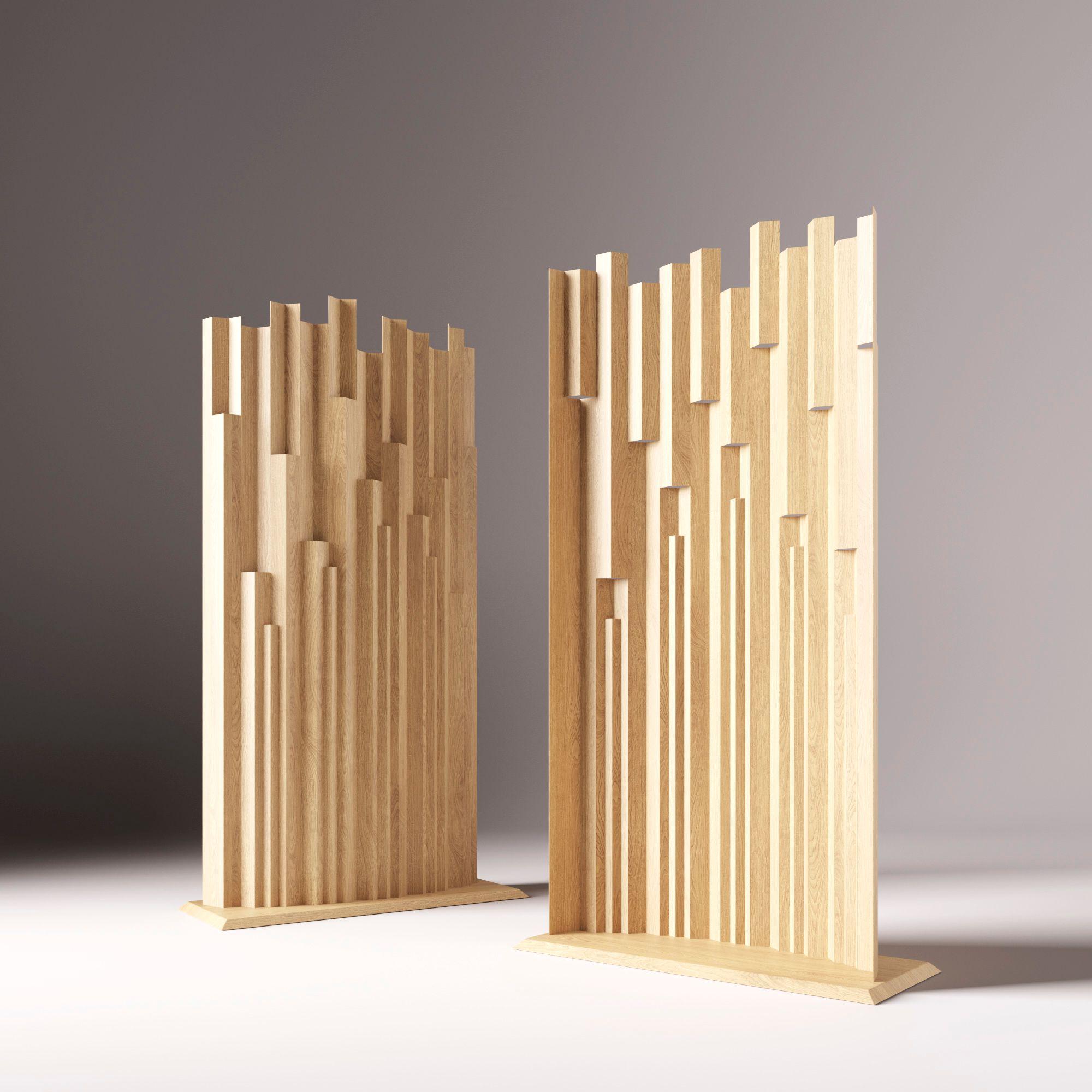 Escultura artesanal moderna  biombo multifacético de madera fabricado en Italia en Nuevo estado para la venta en Pordenone, IT