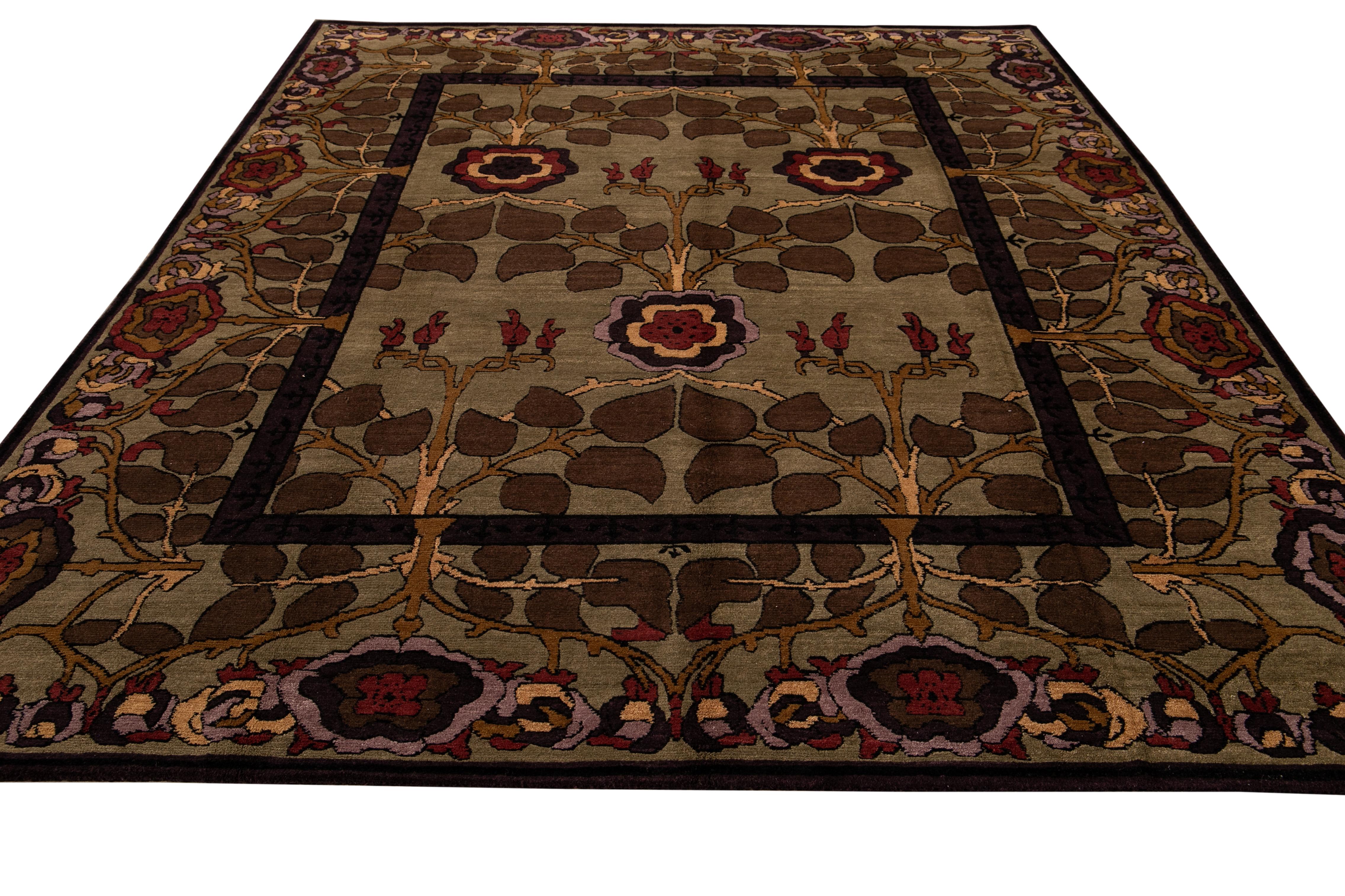 Alfombra moderna de lana tibetana Arts & Crafts del siglo XXI en venta 6