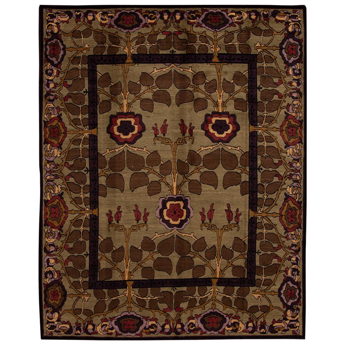 21st Century Modern Arts & Crafts Tibetan Wool Rug For Sale