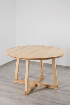 Modern Ash Solid Wood Round Dining Table