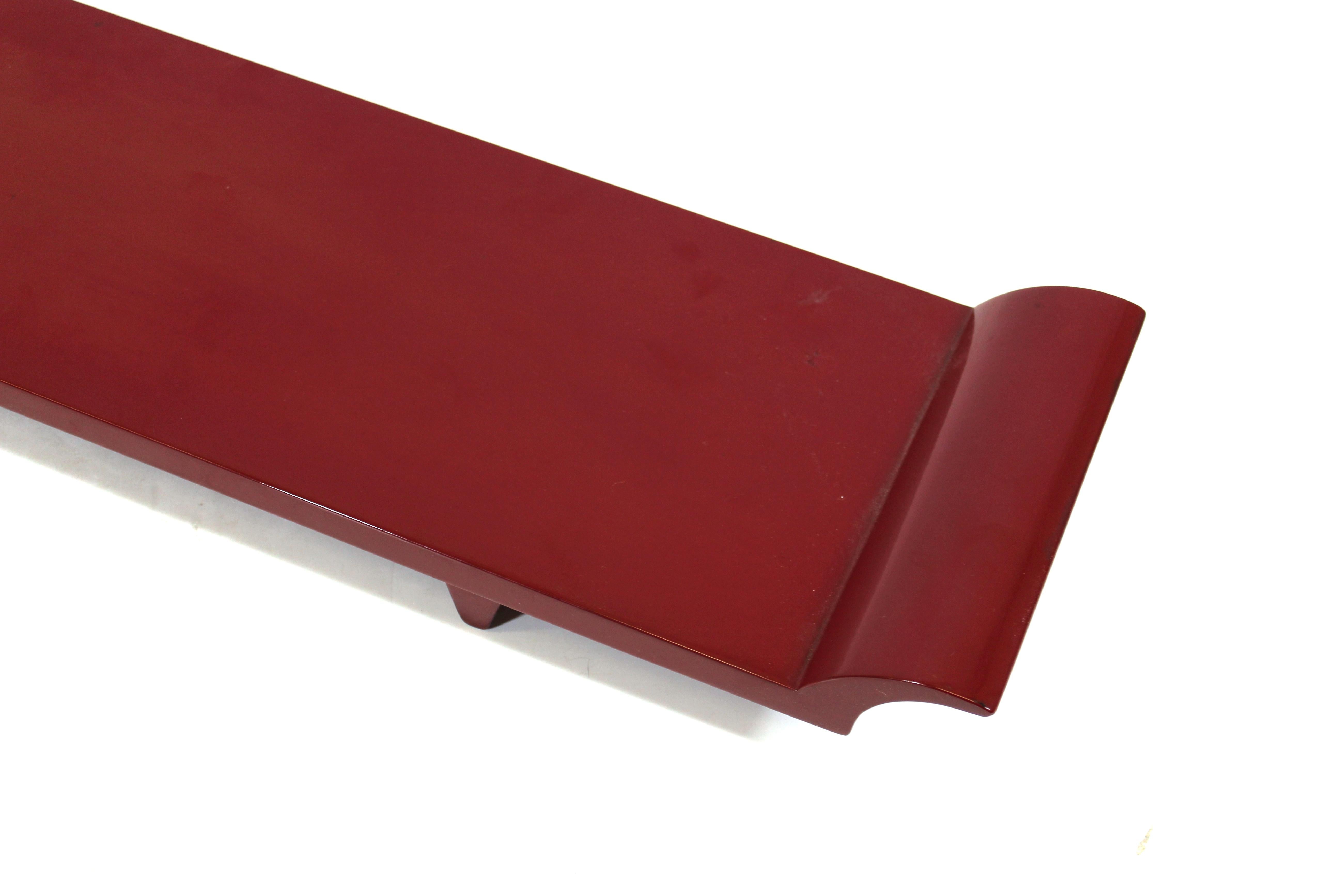 Modern Asian Style Red Lacquered Display Board For Sale 4