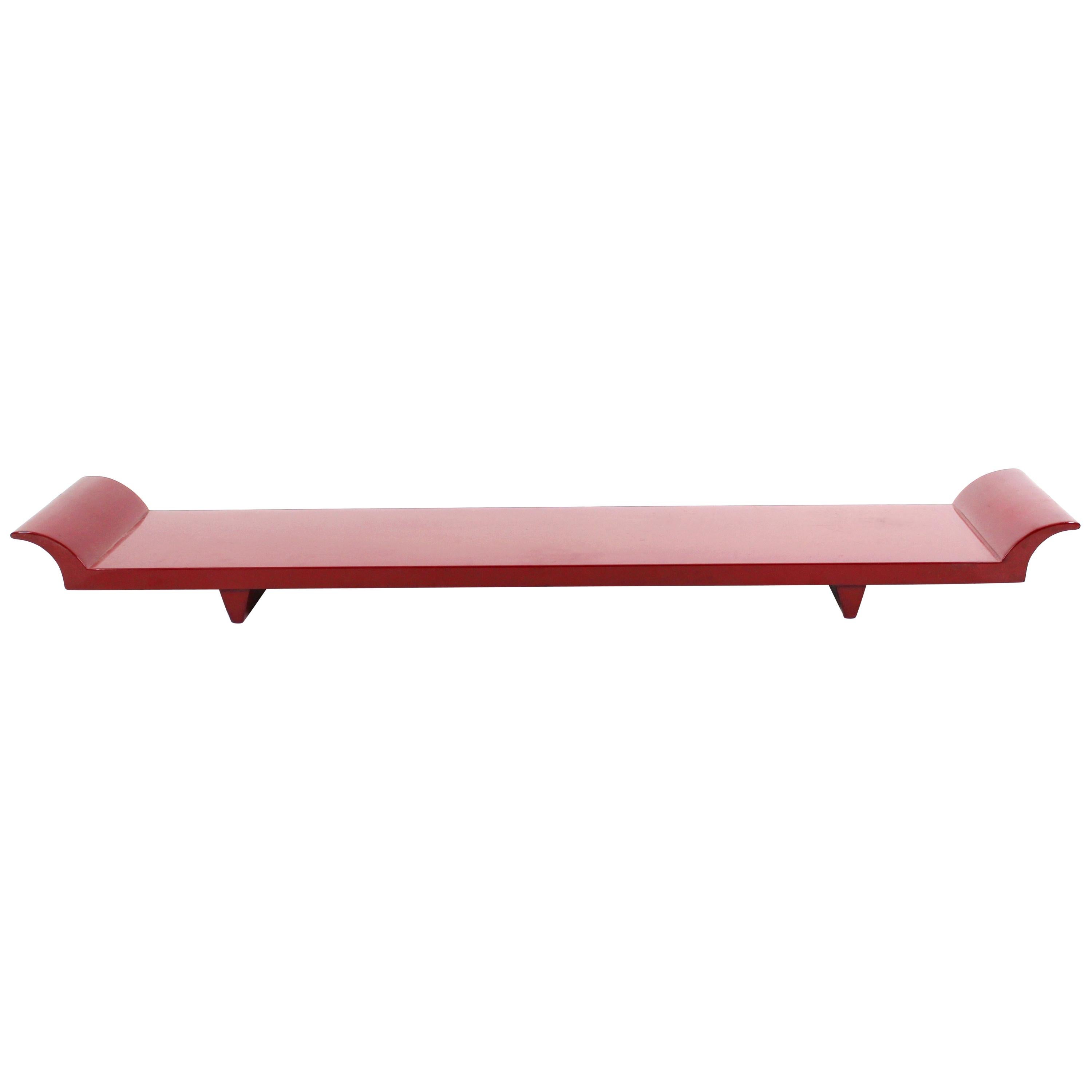 Modern Asian Style Red Lacquered Display Board For Sale