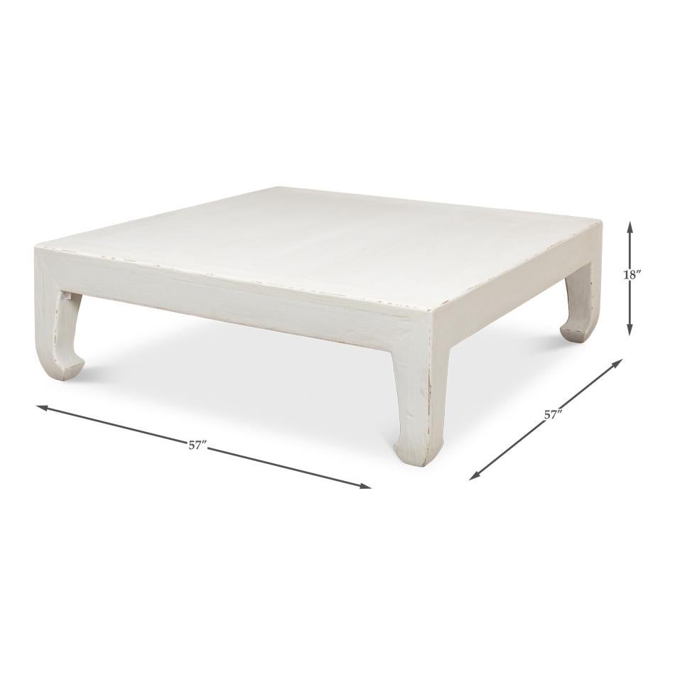 Modern Asian-Style White Coffee Table For Sale 3