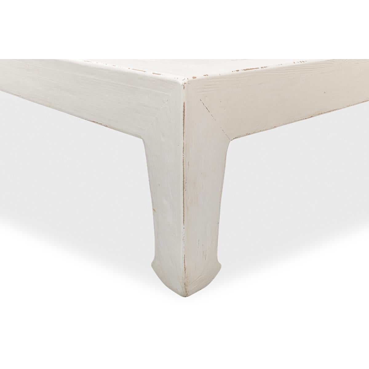 Modern Asian-Style White Coffee Table In New Condition For Sale In Westwood, NJ