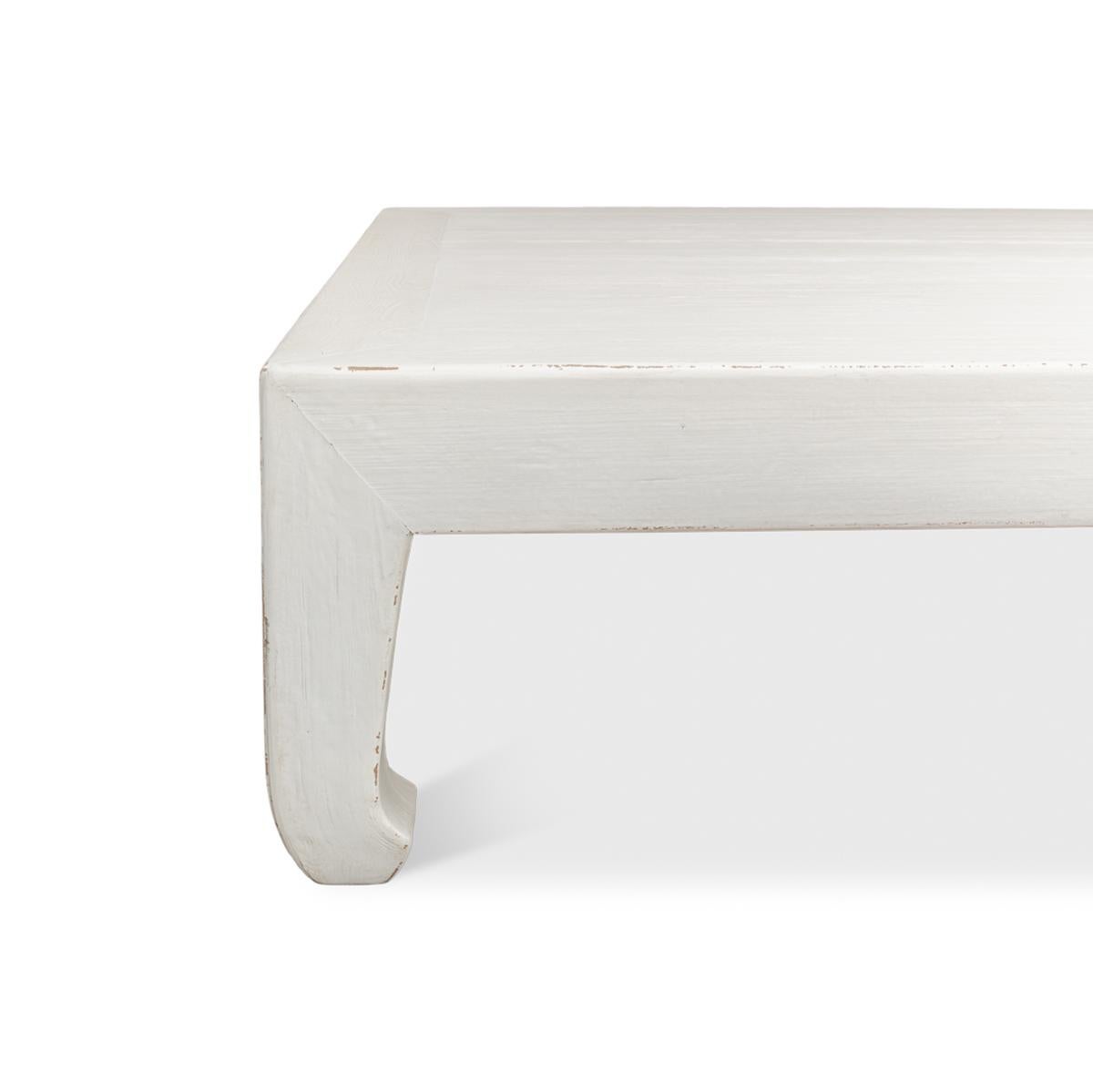 Modern Asian-Style White Coffee Table For Sale 1