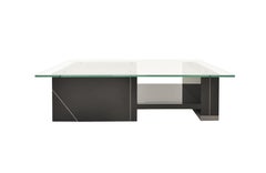 Modern Aspen Center Table With Metal Details And Glass Top
