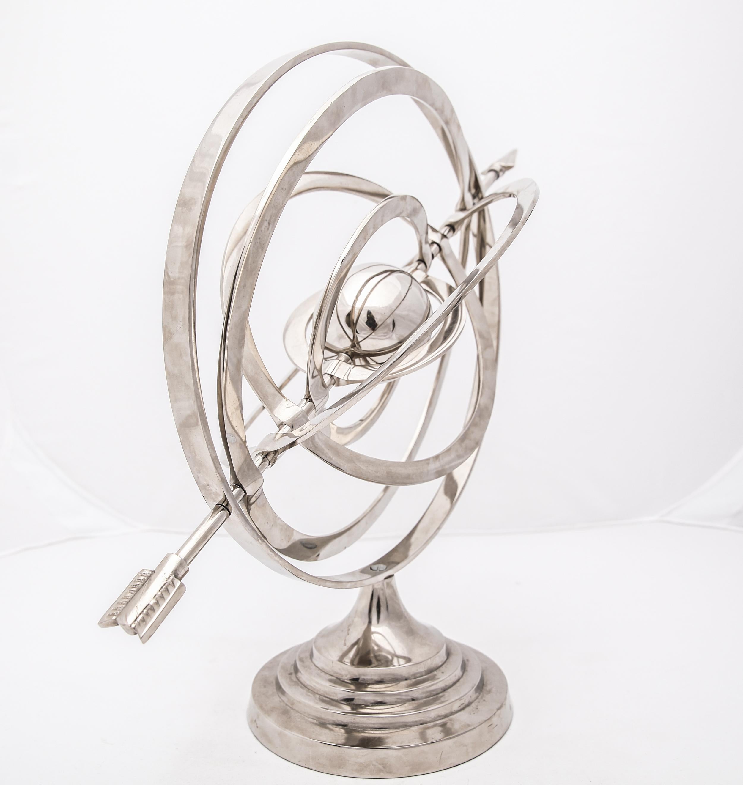 Modern Astrolabe Sphere in Aluminum In Good Condition In New York, NY
