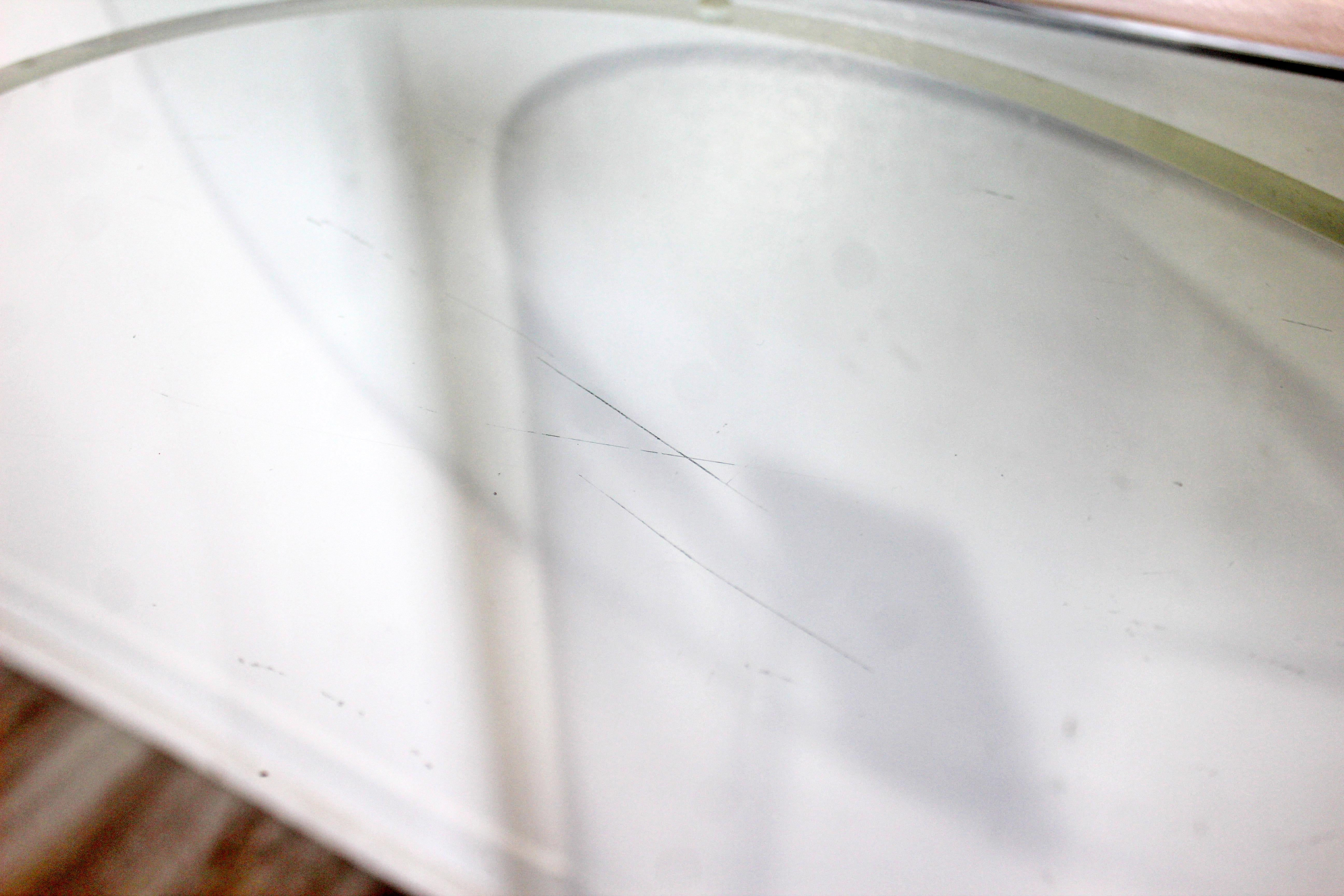 Modern Asymmetrical Lucite and Glass Wave Console Table 1970s Hollis Jones Era 4