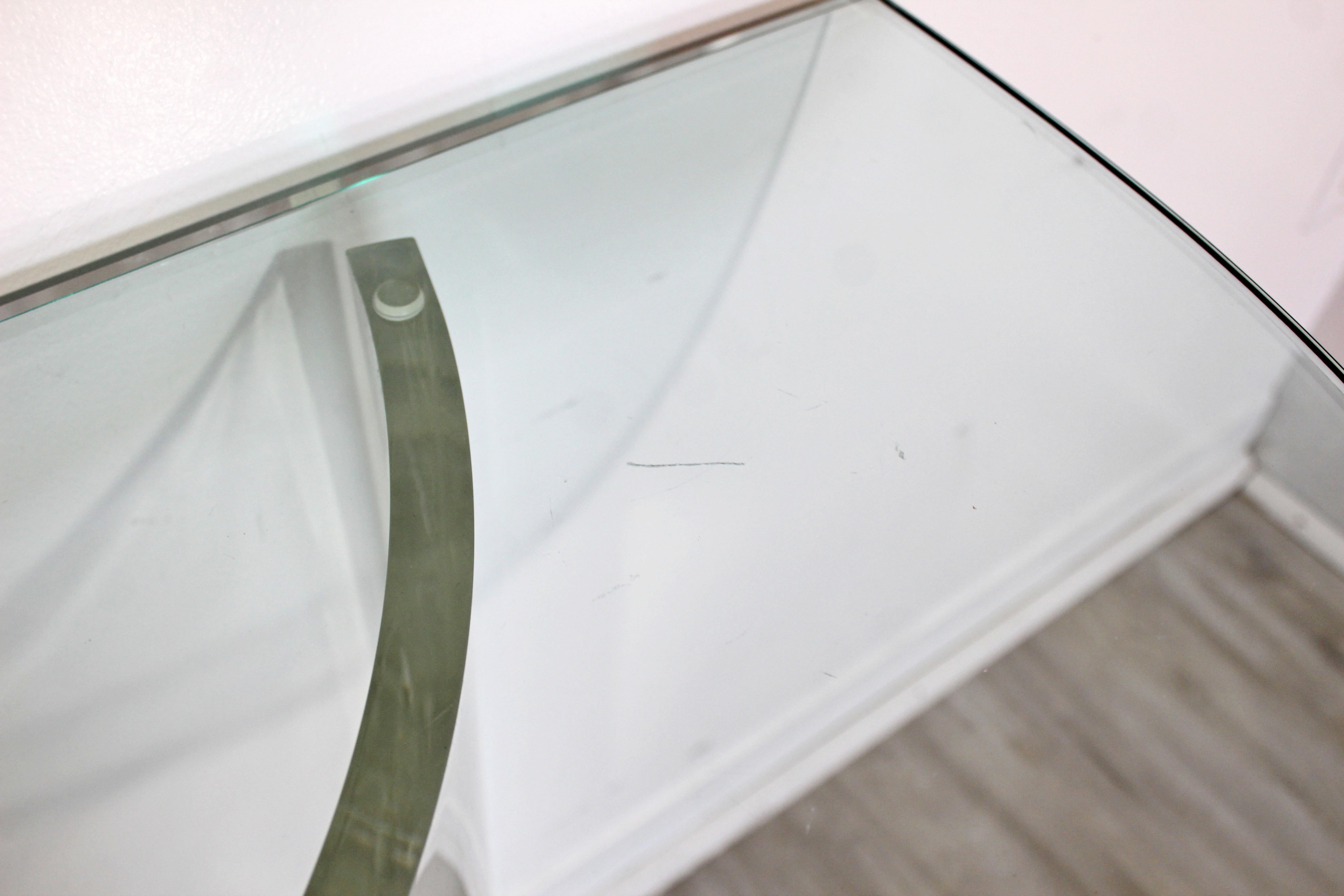 Modern Asymmetrical Lucite and Glass Wave Console Table 1970s Hollis Jones Era 3