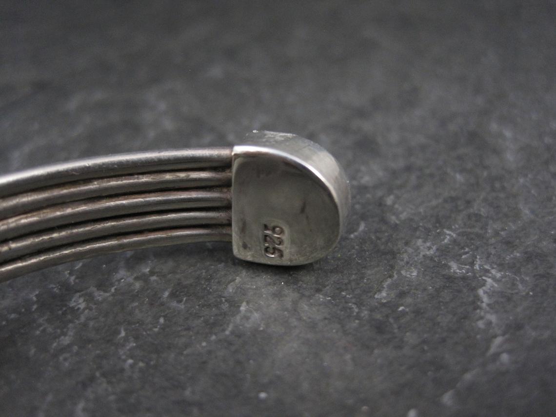 Women's or Men's Modern Atomic Sterling Silver Cuff Bracelet 7 Inches For Sale