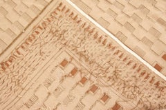 Alfombra moderna de seda de Aubusson, de color tostado y tejido plano, «Acropolis», diseñada por Arthur Dunnam