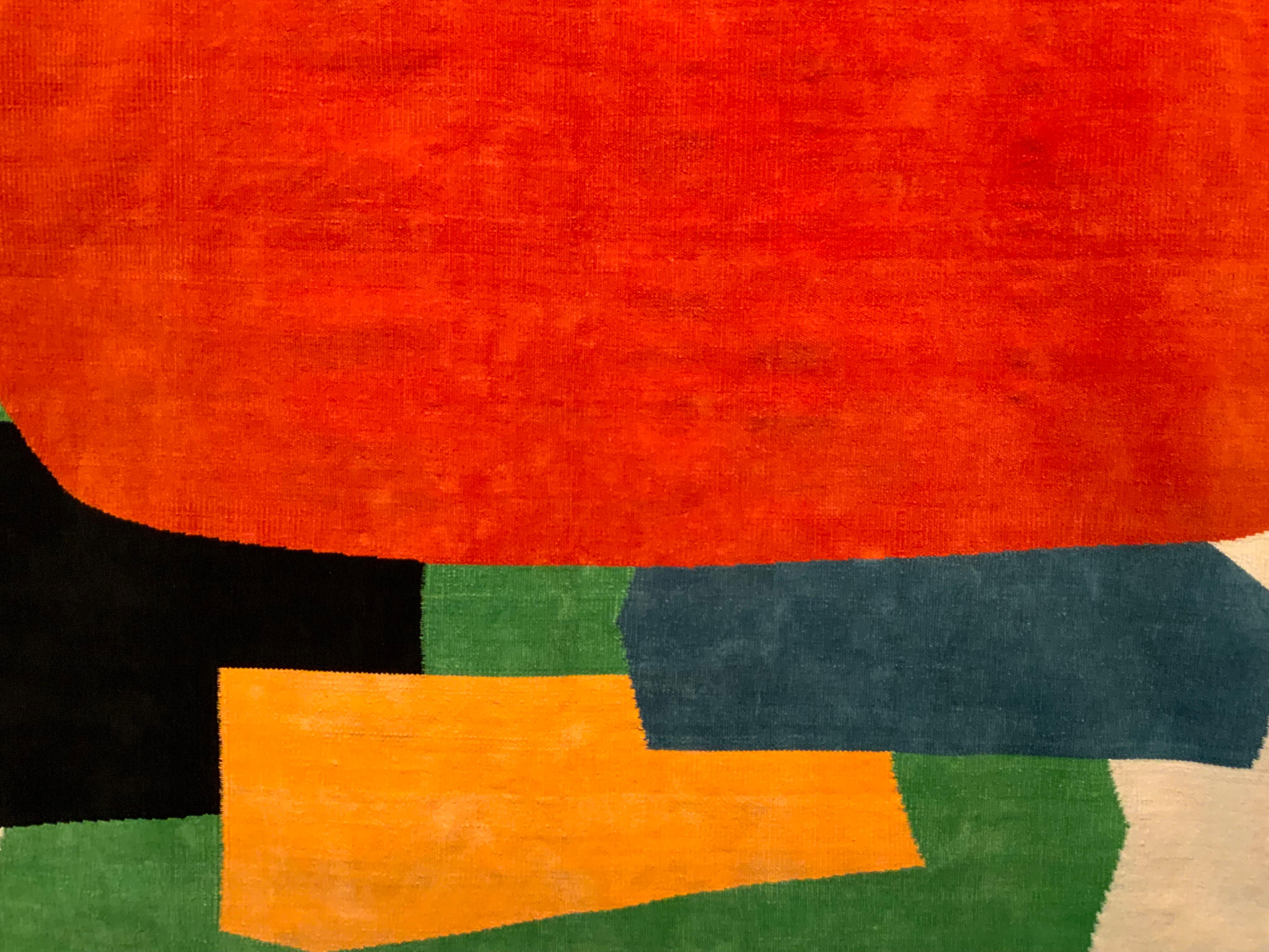 Moderner Wandteppich von Guido Maggiori (geb. 1944) Kühne, farbenfrohe abstrakte Komposition mit dem Titel 