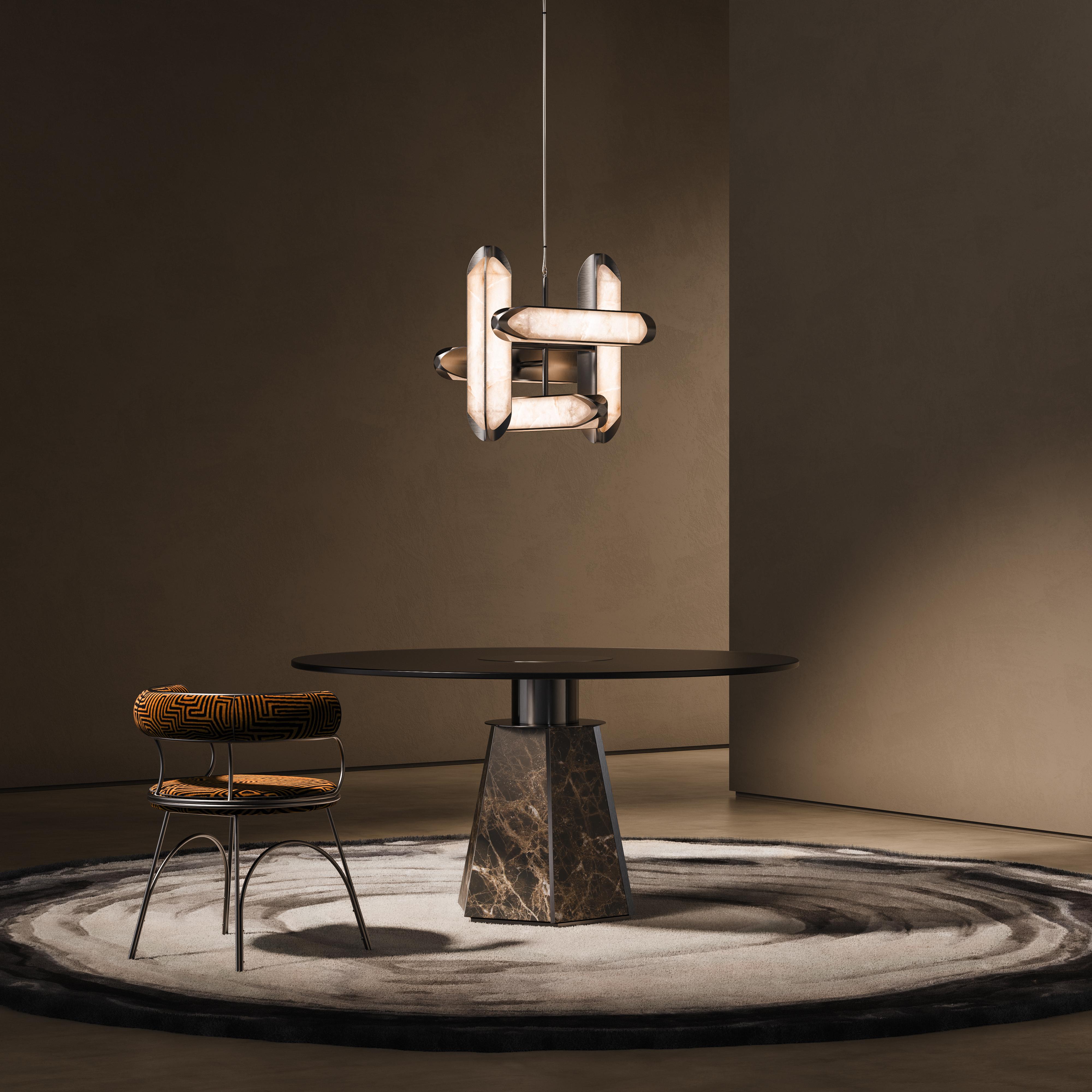 Chaise de salle à manger moderne Austin en acier et velours fabriquée à la main au Portugal par Porus Studio en vente 4