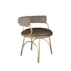 Modern Austin Dining Chair Steel Velvet Handmade in Portugal by Porus Studio