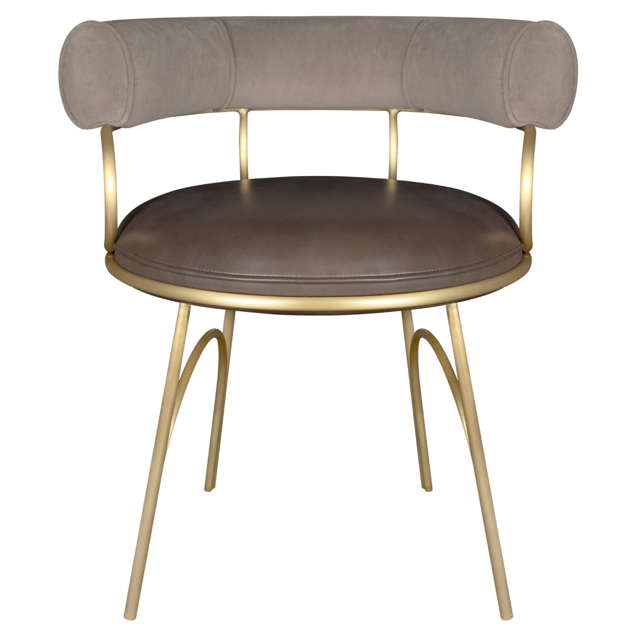 Modern Austin Dining Chair Steel Velvet Handmade in Portugal by Porus Studio