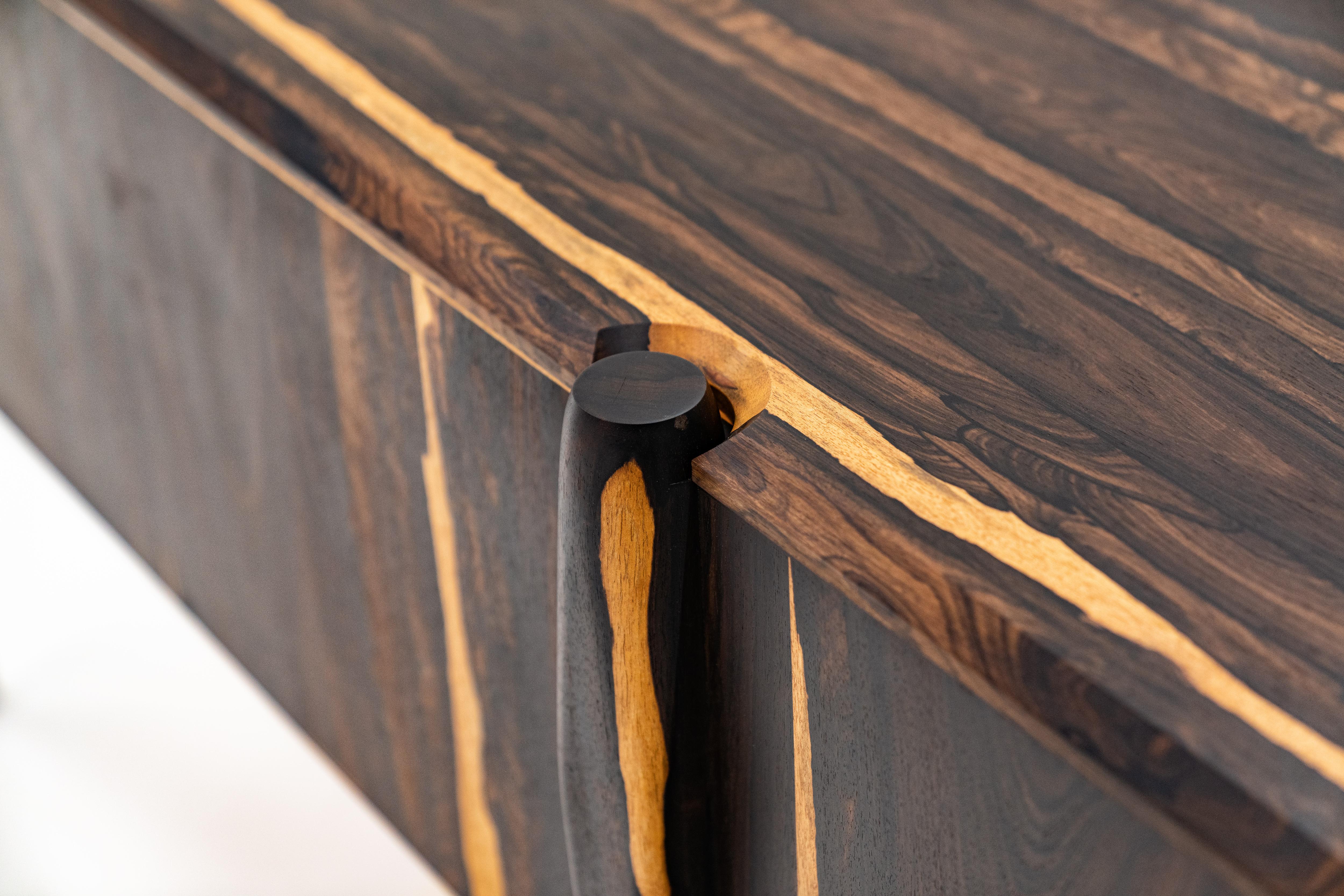 Modern Avec Credenza Sideboard in Ziricote Wood by Goebel For Sale 4
